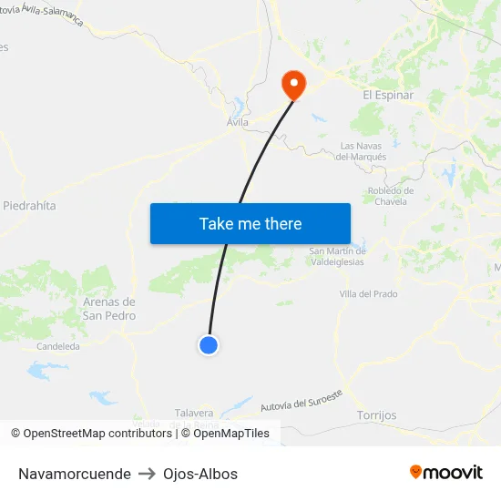Navamorcuende to Ojos-Albos map