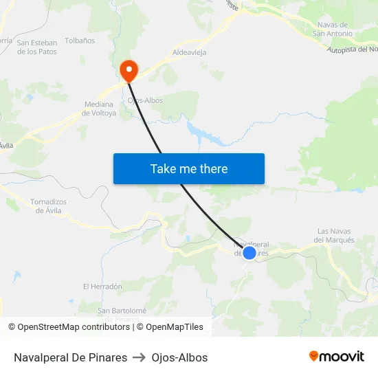 Navalperal De Pinares to Ojos-Albos map