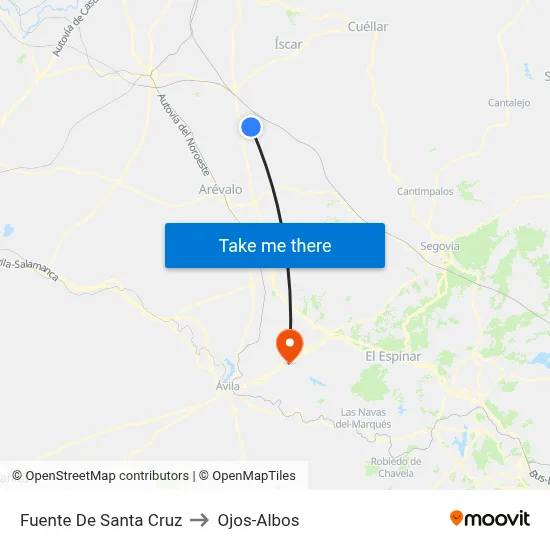 Fuente De Santa Cruz to Ojos-Albos map