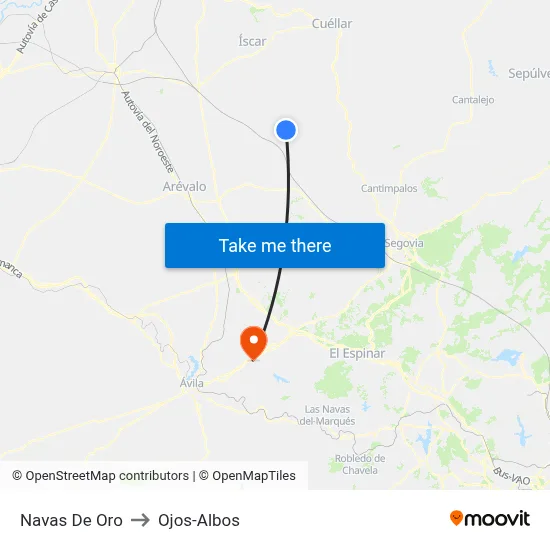 Navas De Oro to Ojos-Albos map
