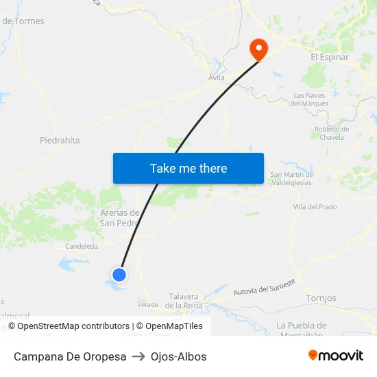Campana De Oropesa to Ojos-Albos map
