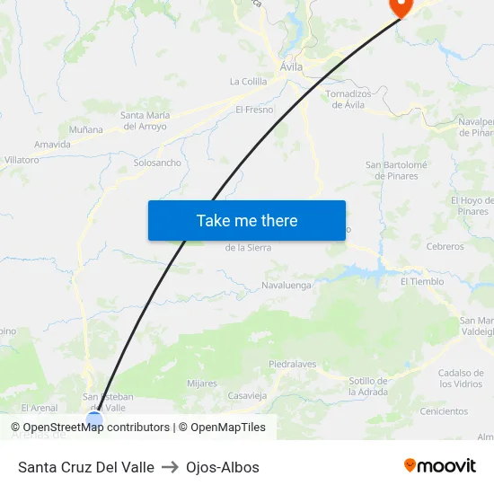 Santa Cruz Del Valle to Ojos-Albos map