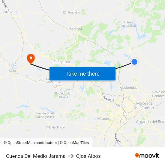 Cuenca Del Medio Jarama to Ojos-Albos map