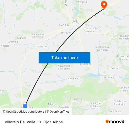 Villarejo Del Valle to Ojos-Albos map