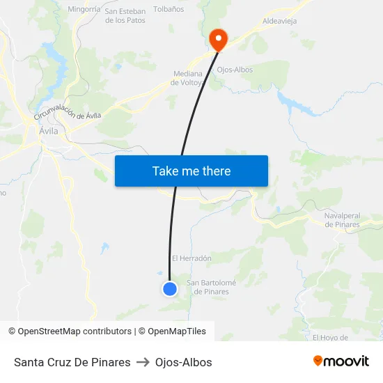 Santa Cruz De Pinares to Ojos-Albos map