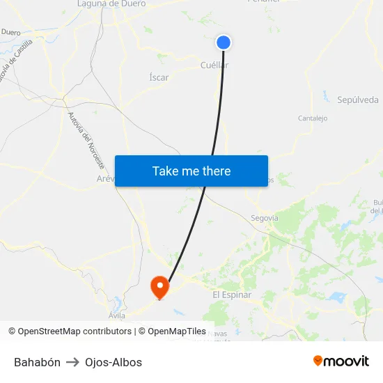 Bahabón to Ojos-Albos map