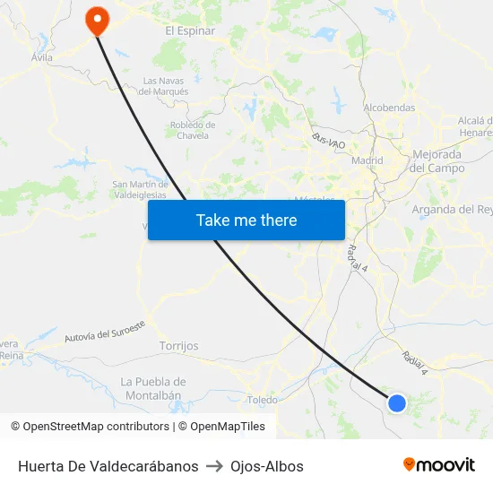 Huerta De Valdecarábanos to Ojos-Albos map