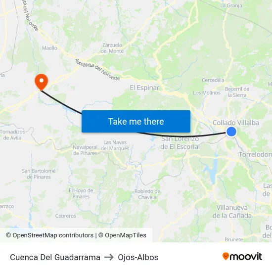 Cuenca Del Guadarrama to Ojos-Albos map