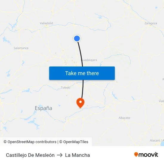 Castillejo De Mesleón to La Mancha map