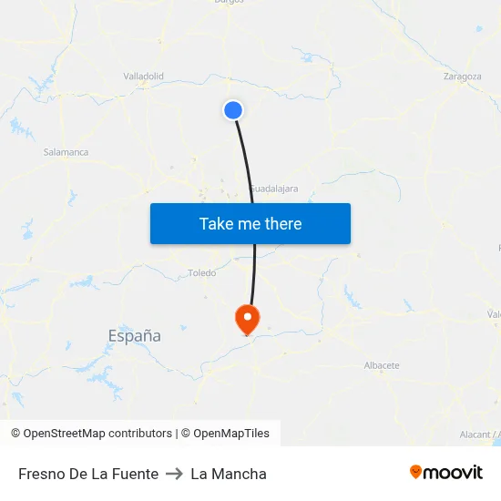 Fresno De La Fuente to La Mancha map
