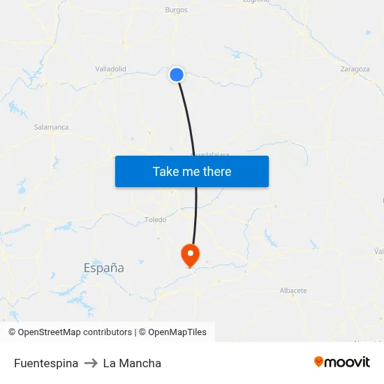 Fuentespina to La Mancha map