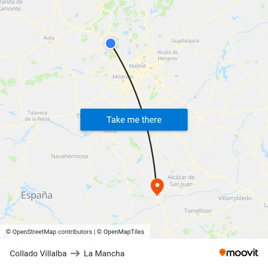 Collado Villalba to La Mancha map