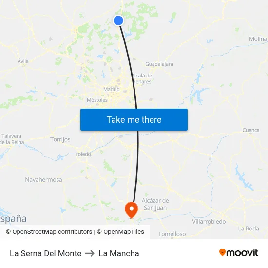 La Serna Del Monte to La Mancha map