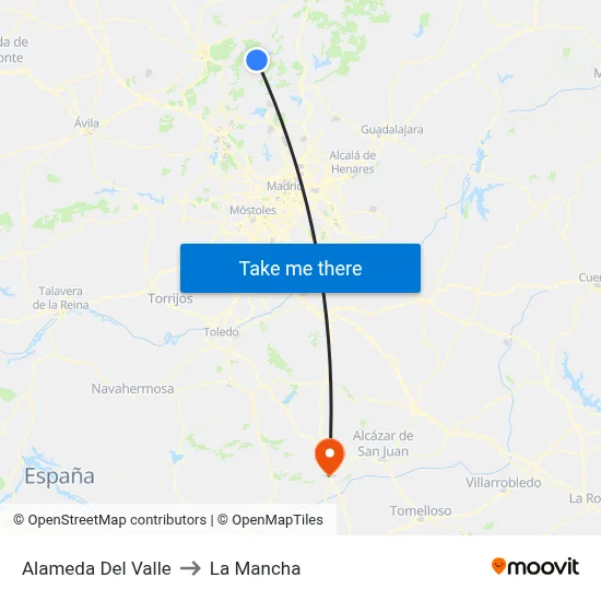 Alameda Del Valle to La Mancha map