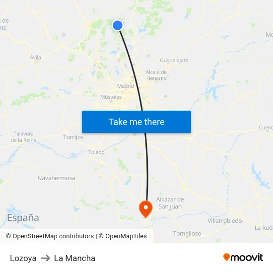 Lozoya to La Mancha map
