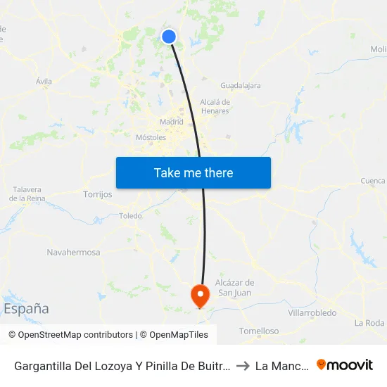 Gargantilla Del Lozoya Y Pinilla De Buitrago to La Mancha map