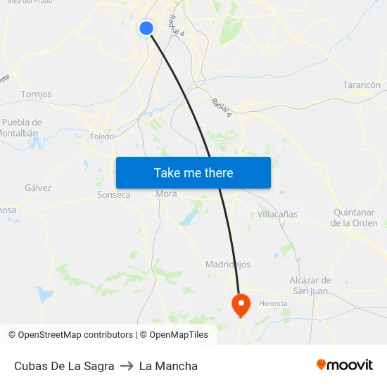 Cubas De La Sagra to La Mancha map