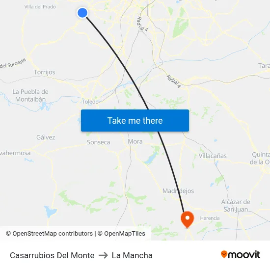 Casarrubios Del Monte to La Mancha map