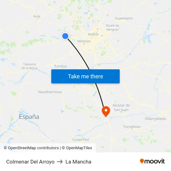 Colmenar Del Arroyo to La Mancha map