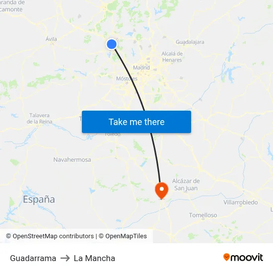 Guadarrama to La Mancha map