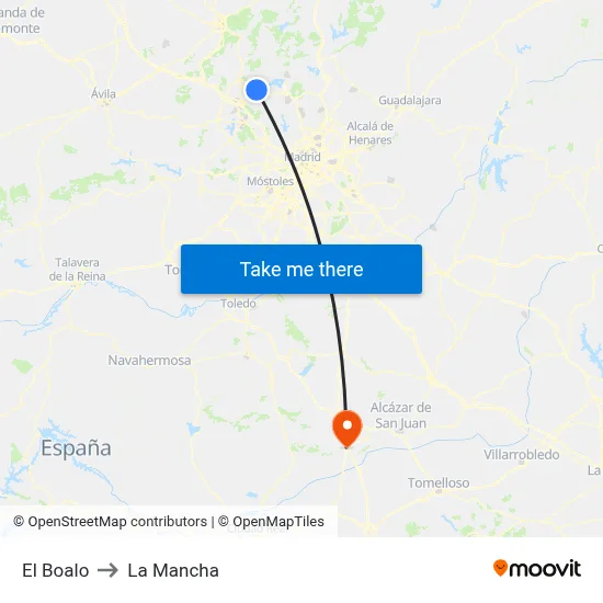 El Boalo to La Mancha map