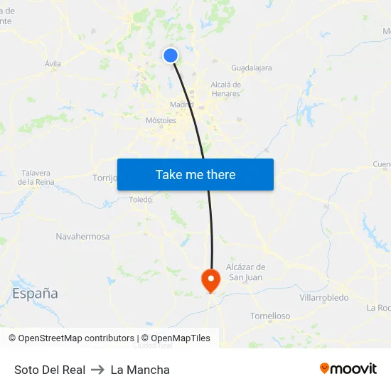 Soto Del Real to La Mancha map