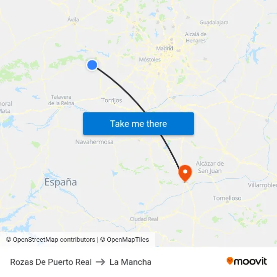 Rozas De Puerto Real to La Mancha map
