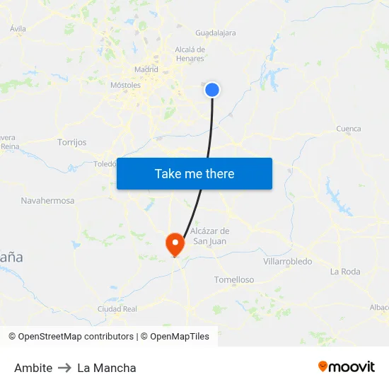 Ambite to La Mancha map