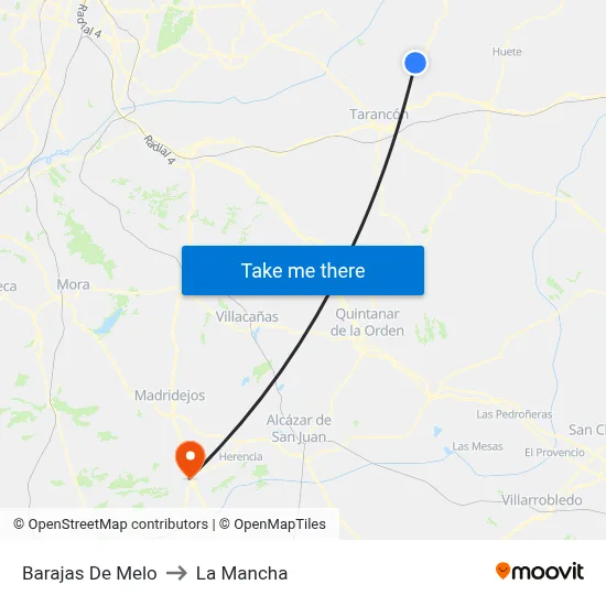 Barajas De Melo to La Mancha map