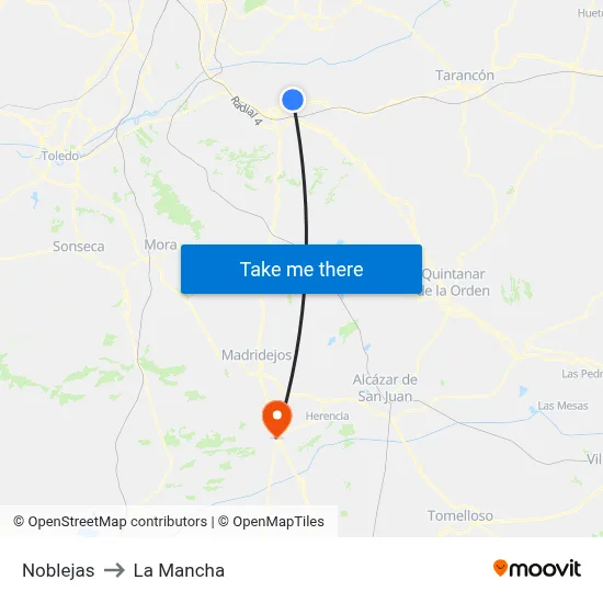 Noblejas to La Mancha map