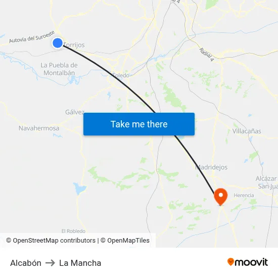 Alcabón to La Mancha map