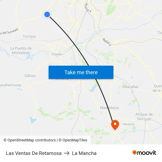Las Ventas De Retamosa to La Mancha map