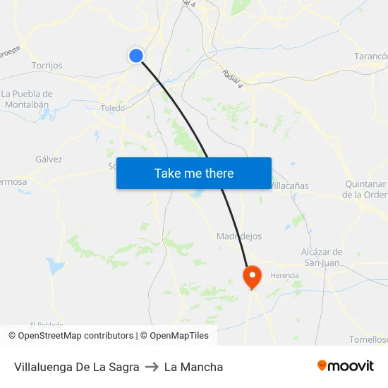 Villaluenga De La Sagra to La Mancha map