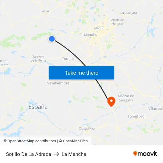 Sotillo De La Adrada to La Mancha map
