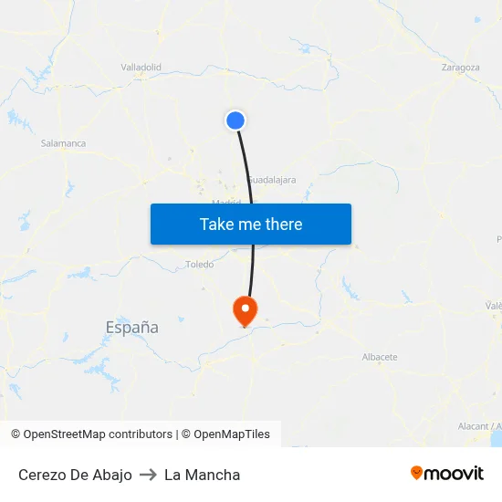 Cerezo De Abajo to La Mancha map