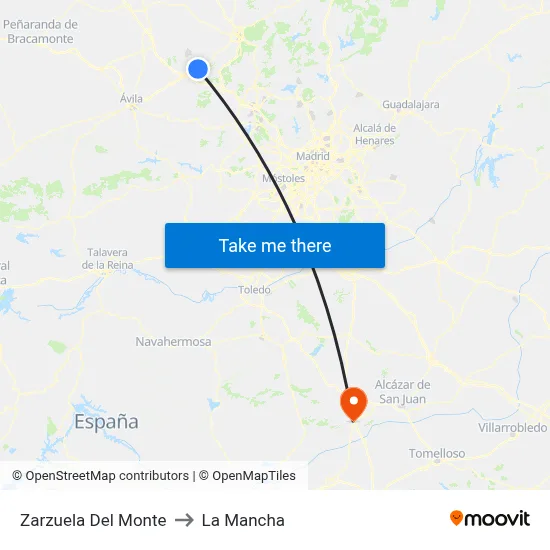 Zarzuela Del Monte to La Mancha map