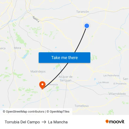 Torrubia Del Campo to La Mancha map