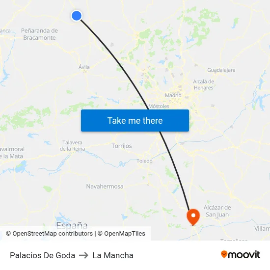 Palacios De Goda to La Mancha map