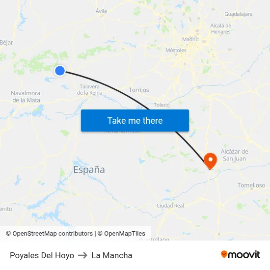 Poyales Del Hoyo to La Mancha map