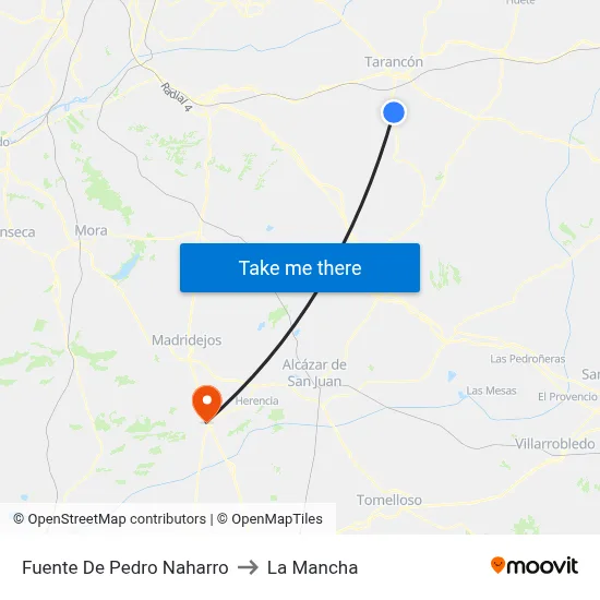 Fuente De Pedro Naharro to La Mancha map