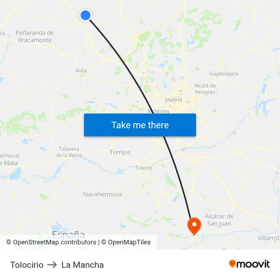 Tolocirio to La Mancha map