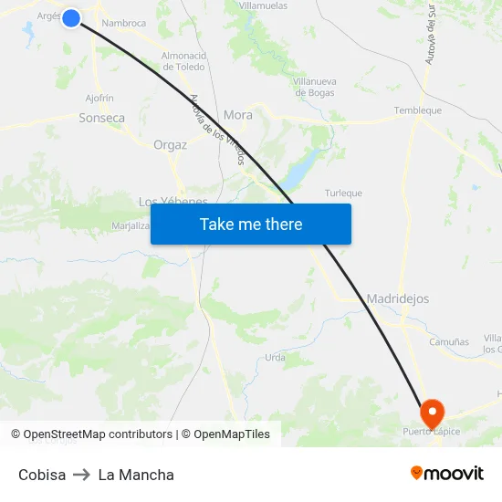 Cobisa to La Mancha map