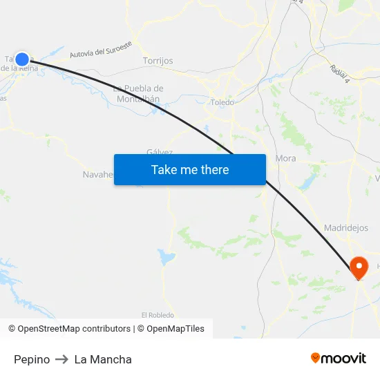 Pepino to La Mancha map