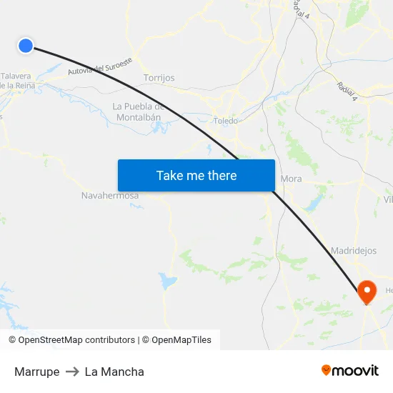 Marrupe to La Mancha map
