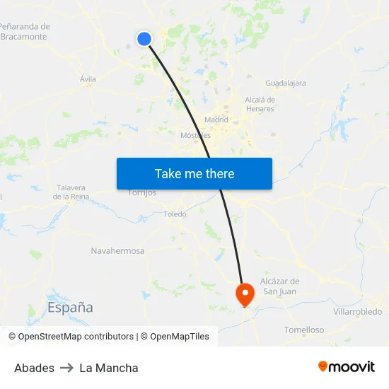 Abades to La Mancha map