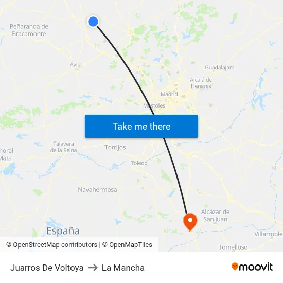 Juarros De Voltoya to La Mancha map