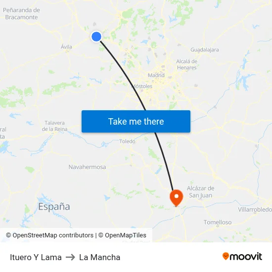 Ituero Y Lama to La Mancha map