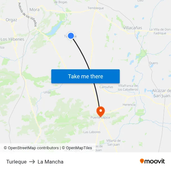 Turleque to La Mancha map