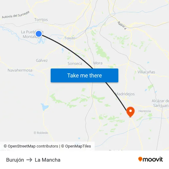 Burujón to La Mancha map