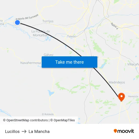 Lucillos to La Mancha map